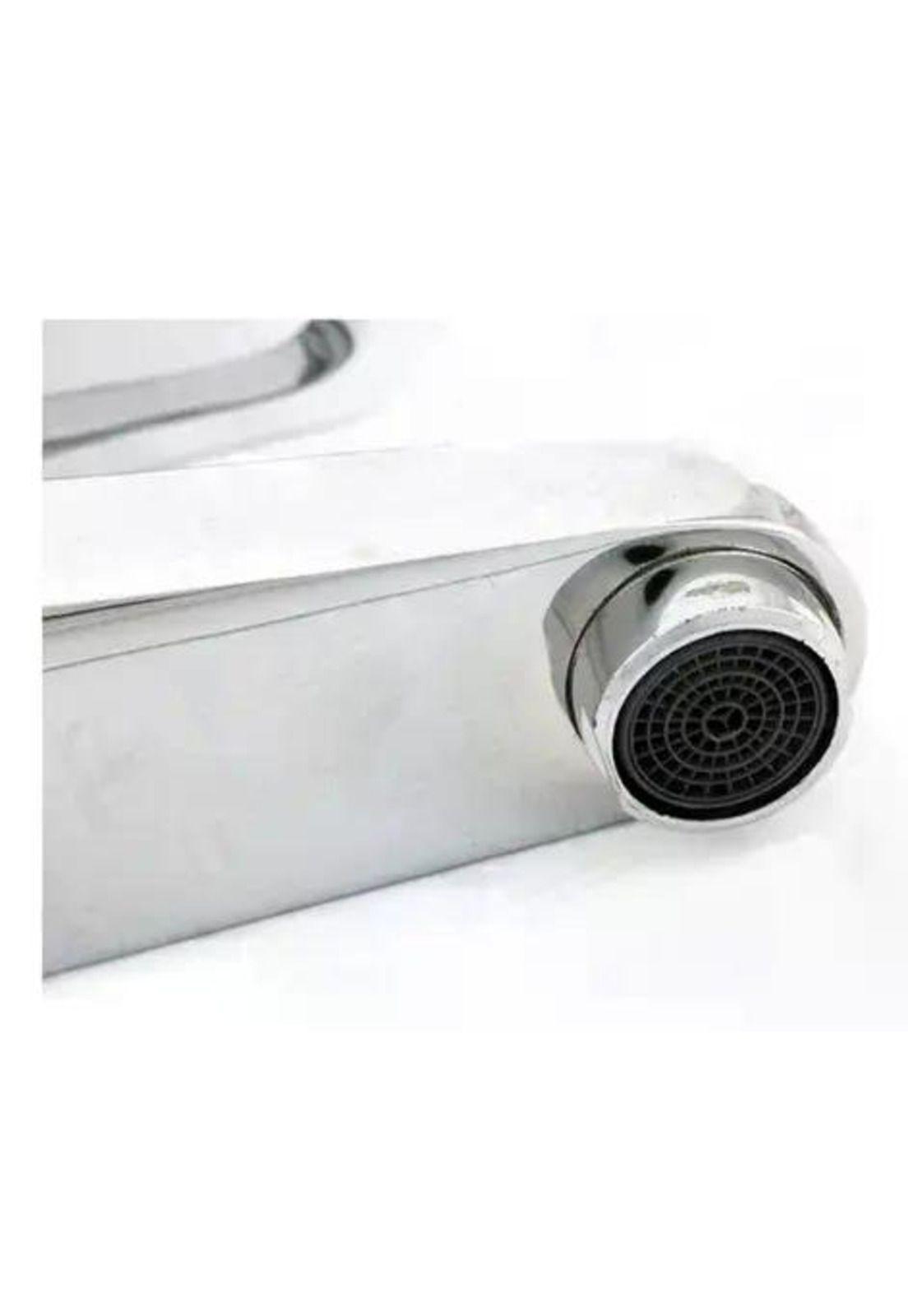 Llave Monomando Lavamanos Baño Domenica - Taumm Blanco Cromado-2