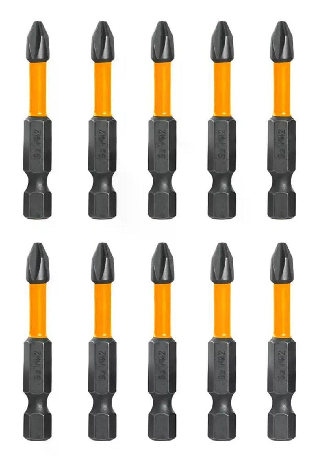 Set 10 Puntas Impacto Destornillador Ph2 50mm Imantada Ingco-2