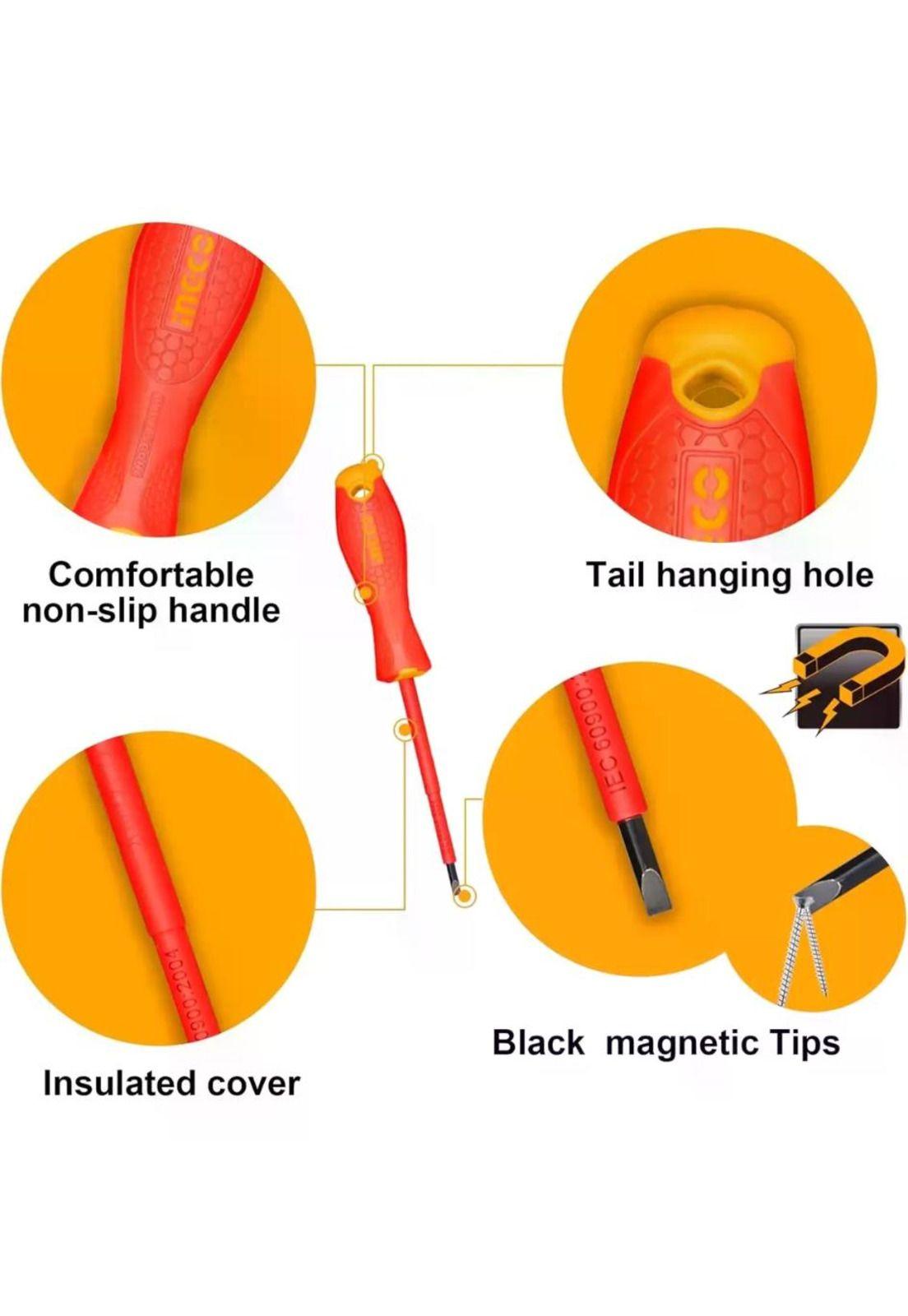 Set Destornilladores Electricos Aislado 6pcs Ingco Hkisd0608-5