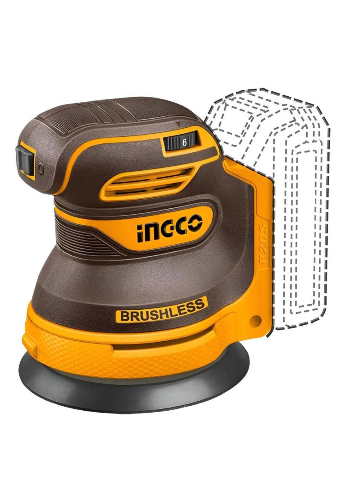 Lijadora Roto Orbital Inal Bl 20v 125mm Vel Variable Ingco Amarillo-2