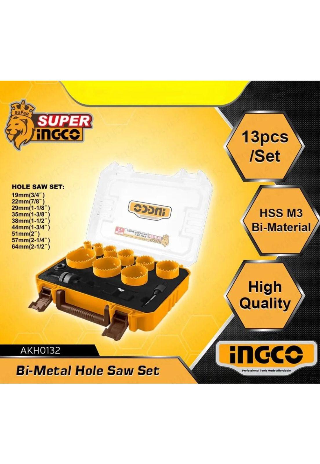 Set 13 Pz Sierra Copa Bi-metal Ingco 19-64 Mm Maleta Akh0132-1