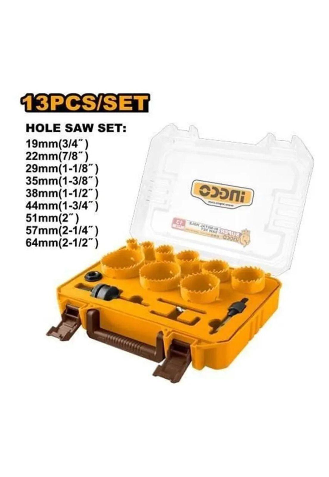 Set 13 Pz Sierra Copa Bi-metal Ingco 19-64 Mm Maleta Akh0132-2