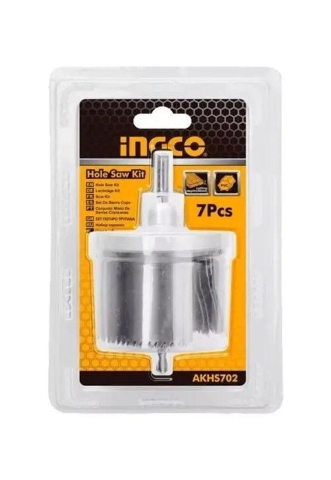 Set Juego 7 Brocas Sierra Copa Ingco 26 - 63 Mm Para Madera-5