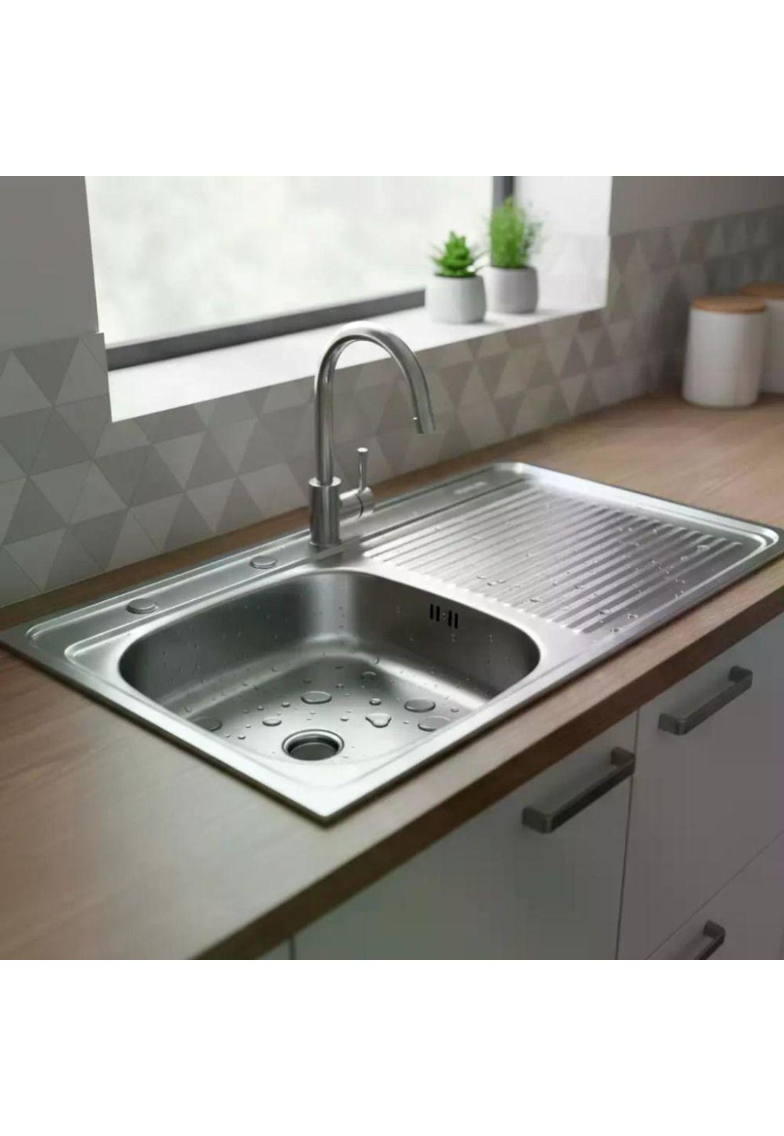 Lavaplatos Lava Vajilla Sobreponer 100x50 Taumm Derecho Gris Gris-4