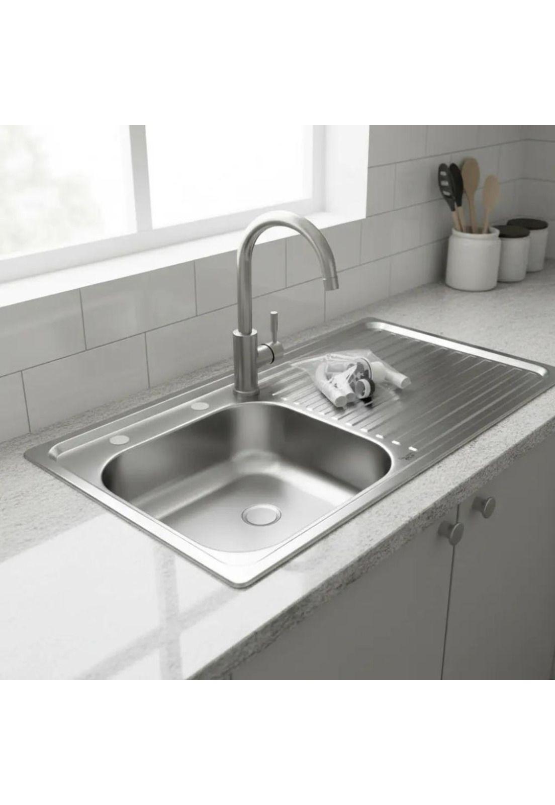 Lavaplatos Lava Vajilla Sobreponer 100x50 Taumm Derecho Gris Gris-5
