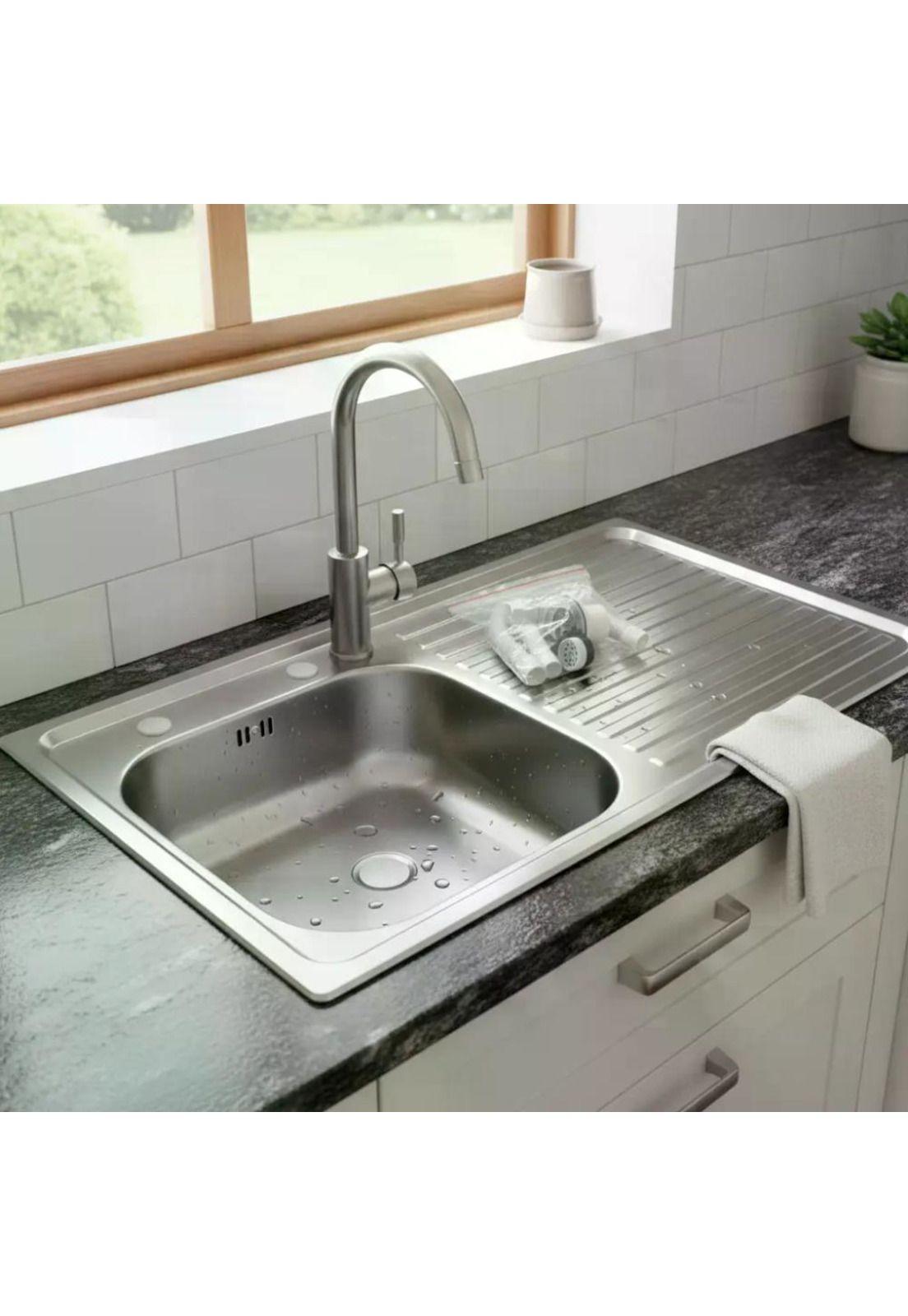 Lavaplatos Lava Vajilla Sobreponer 100x50 Taumm Derecho Gris Gris-6