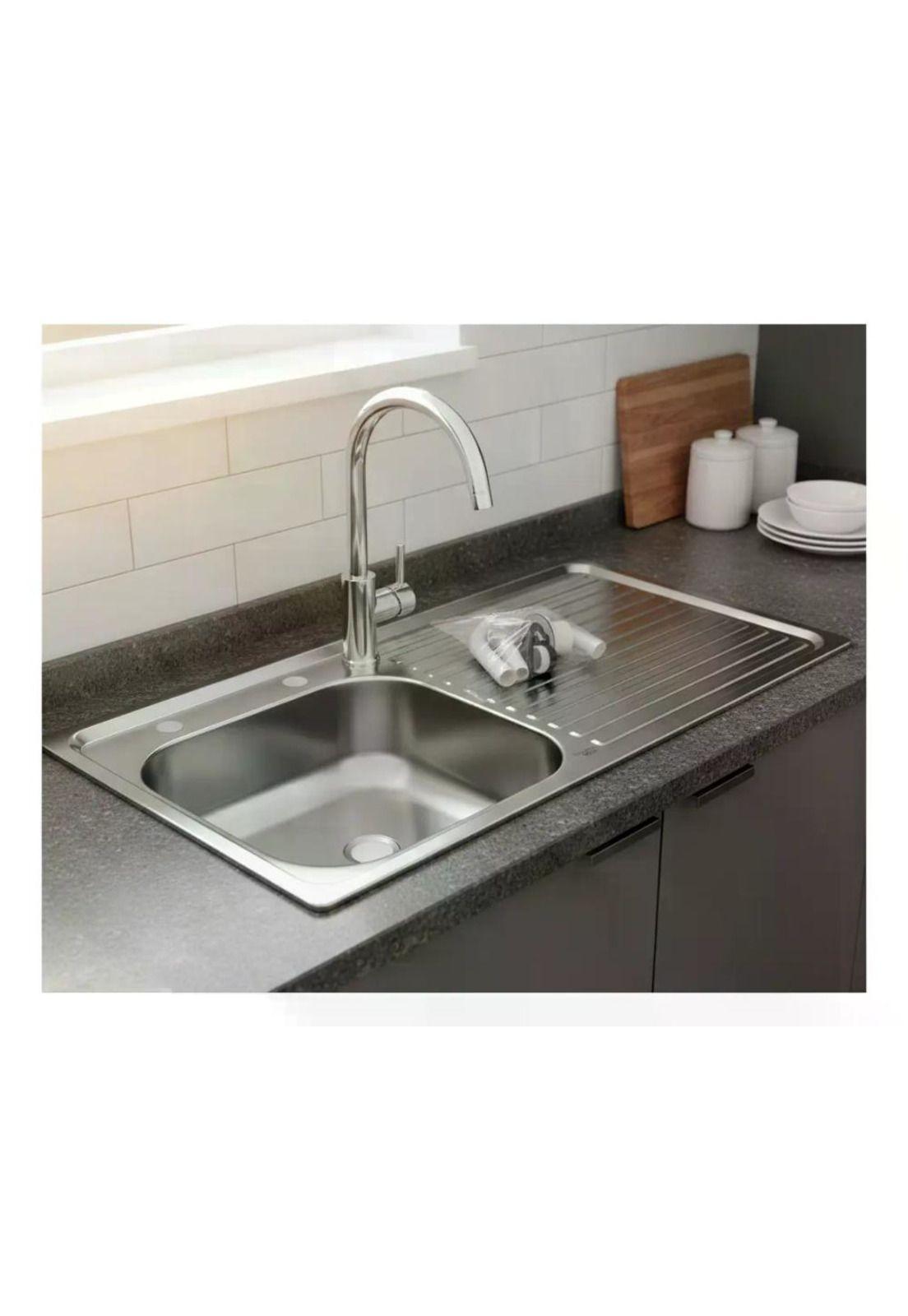 Lavaplatos Lava Vajilla Sobreponer 100x50 Taumm Derecho Gris Gris-7