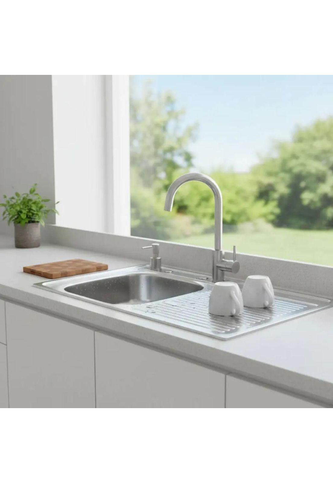 Lavaplatos Lava Vajilla Sobreponer 100x50 Taumm Derecho Gris Gris-8
