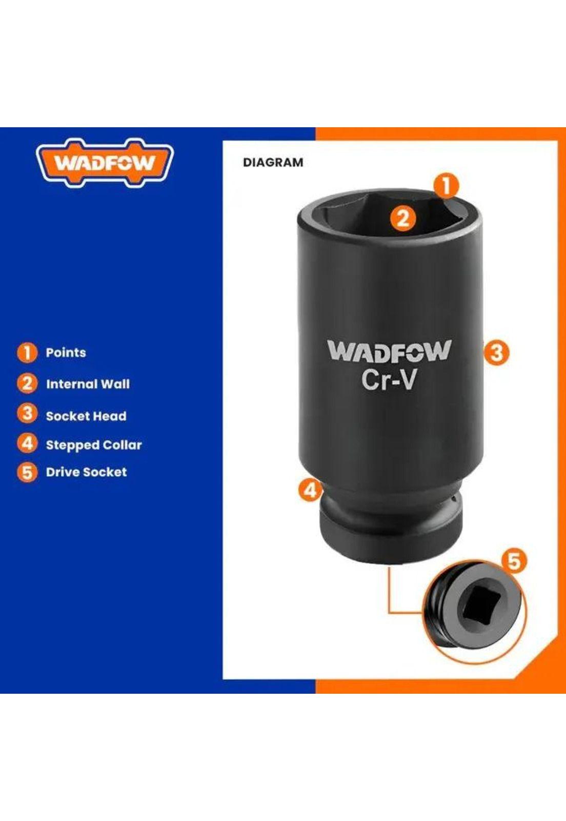 Set Dados De Impacto Largos 10 Pz 1/2 Pulgada Wadfow Wms2d02 Negro-5