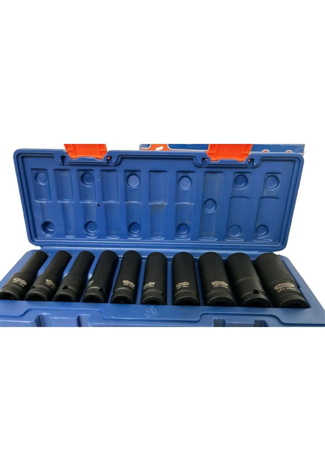Set Dados De Impacto Largos 10 Pz 1/2 Pulgada Wadfow Wms2d02 Negro-8