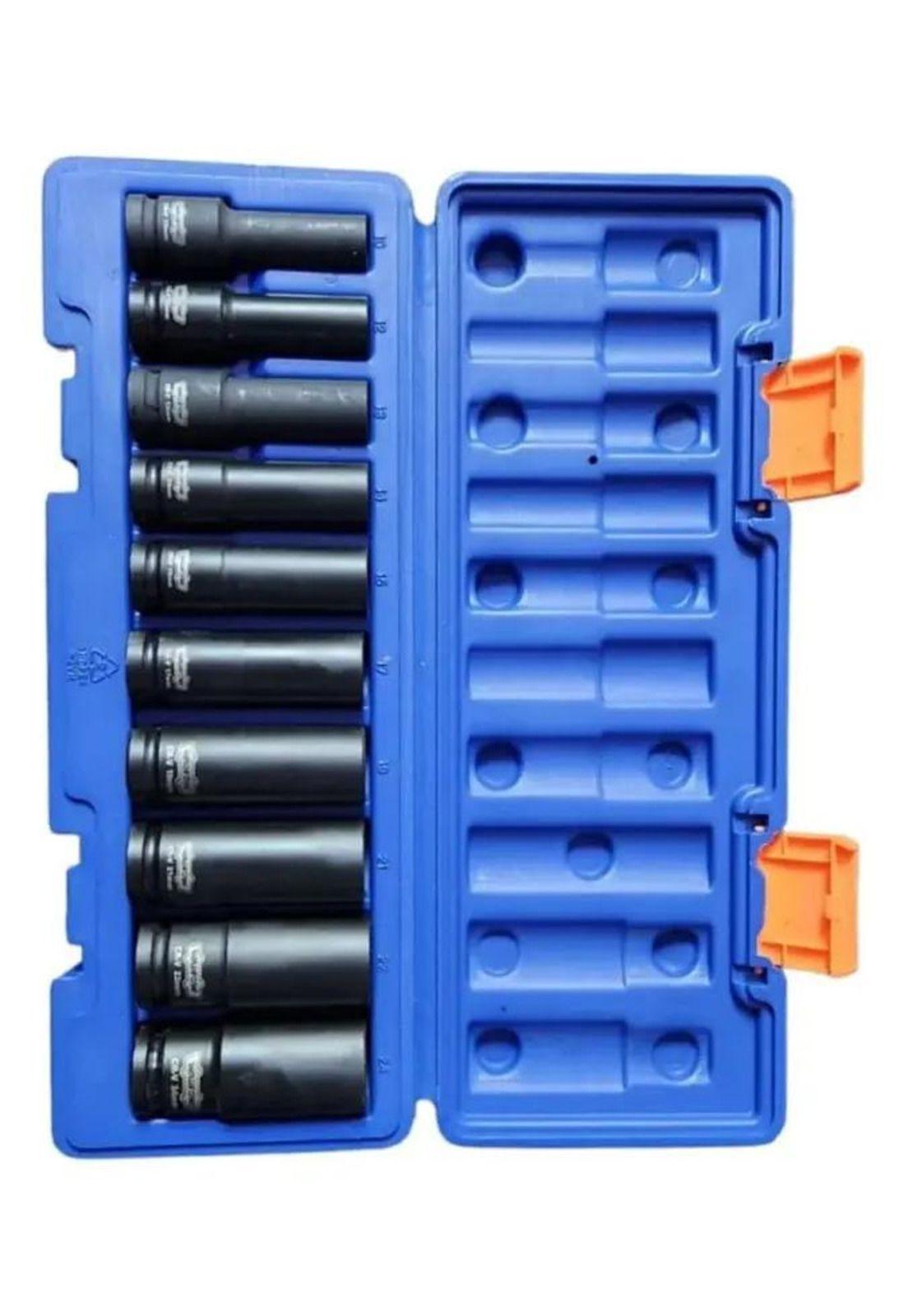 Set Dados De Impacto Largos 10 Pz 1/2 Pulgada Wadfow Wms2d02 Negro-9