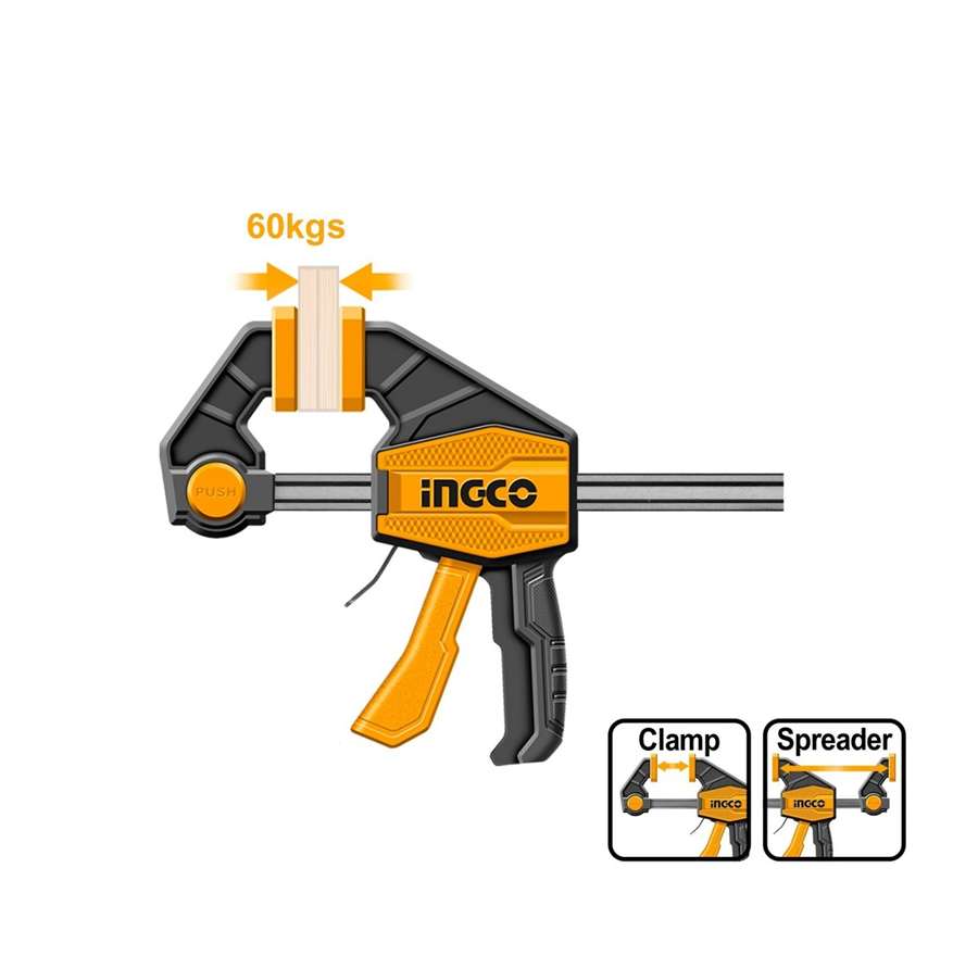 Prensa Sargento Rapida Industrial Ingco 63x150 Mm Hqbc01601-2