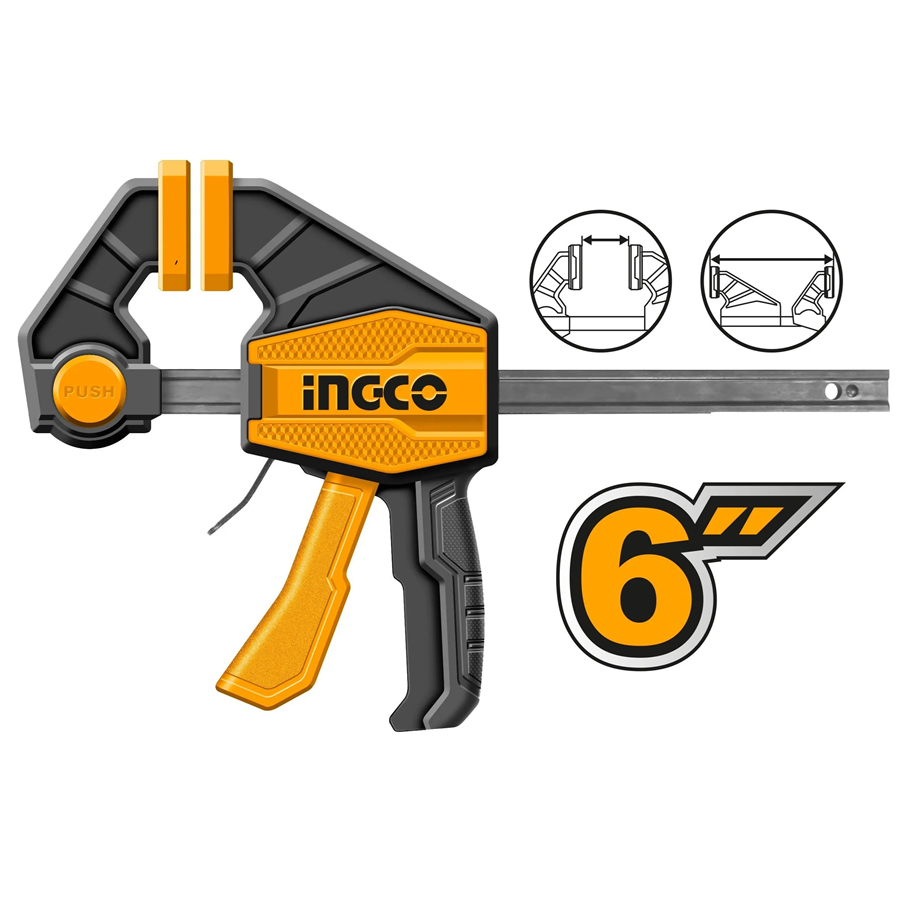 Prensa Sargento Rapida Industrial Ingco 63x150 Mm Hqbc01601-4