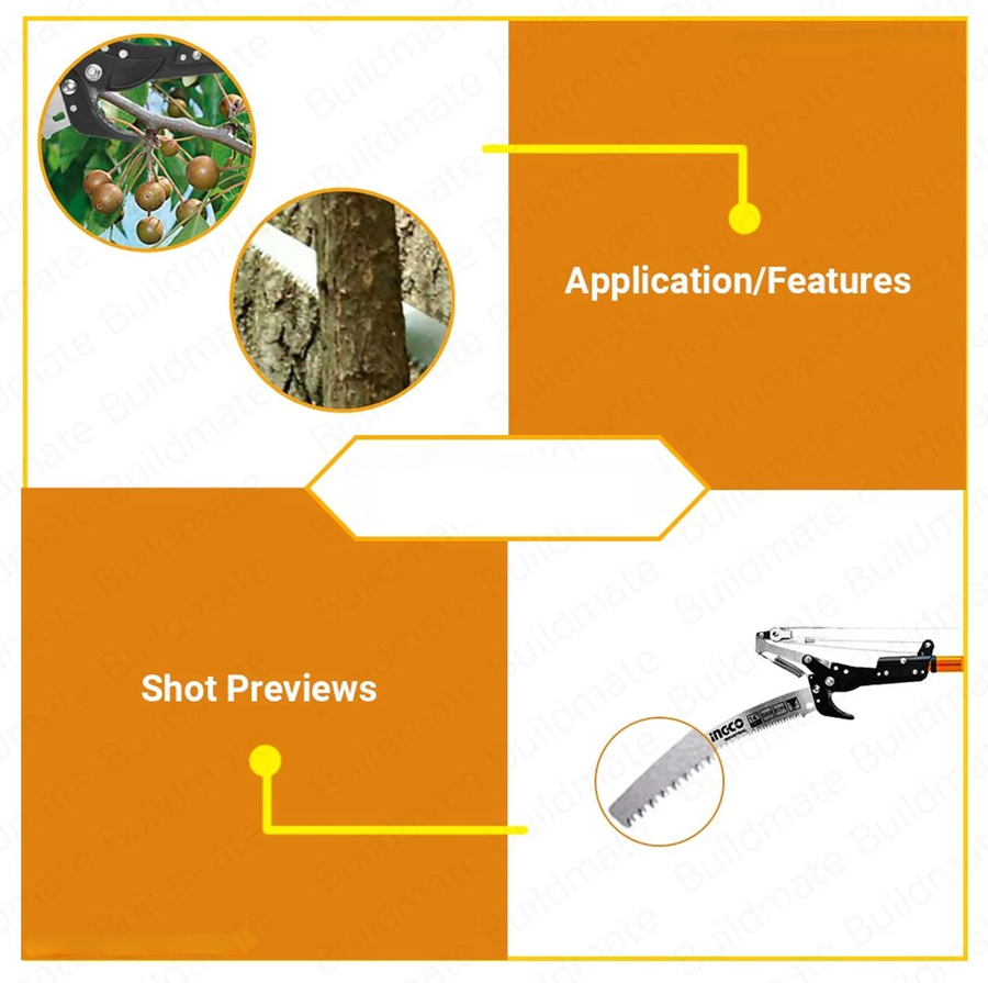 Podador Serrucho De Poda Curvo Con Pertiga 2 8m Ingco Arboles-4