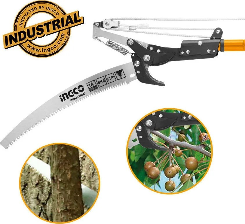 Podador Serrucho De Poda Curvo Con Pertiga 2 8m Ingco Arboles-8