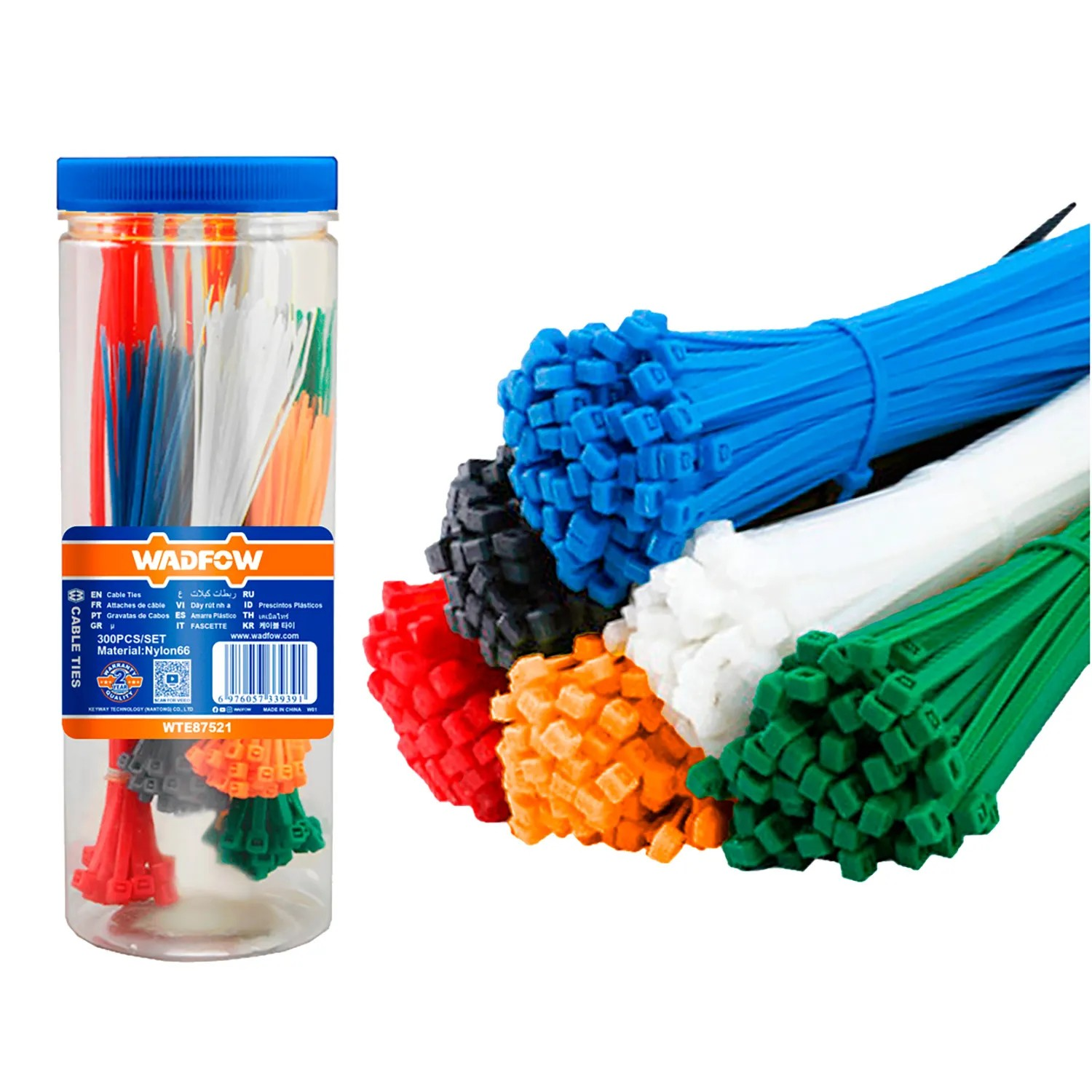 Set 200 Amarras Plasticas Wadfow 2.5-3.6x100-200 Mm 5 Colores-0