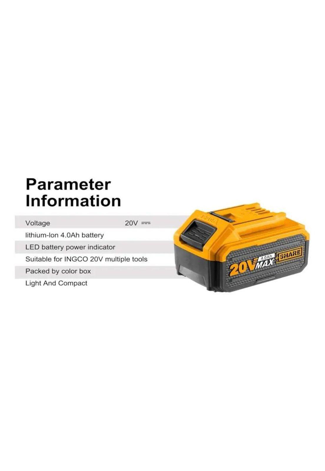 Batería De Litio 20v 4ah Para Herramientas Ingco P20s-2