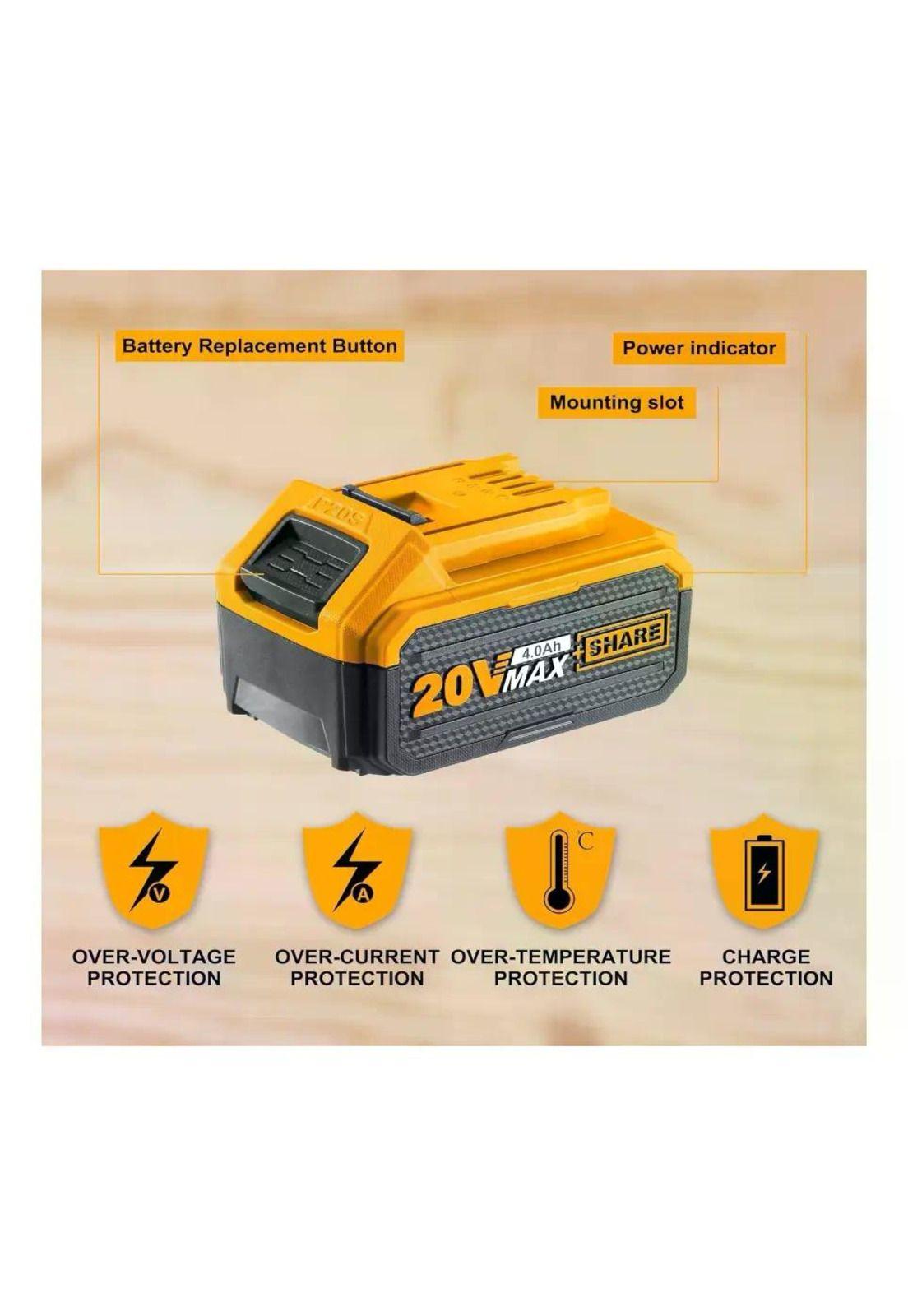 Batería De Litio 20v 4ah Para Herramientas Ingco P20s-3