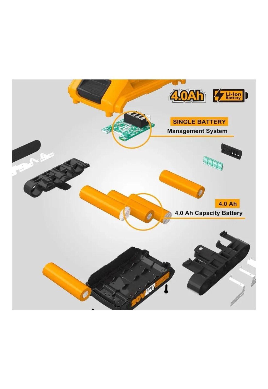 Batería De Litio 20v 4ah Para Herramientas Ingco P20s-5