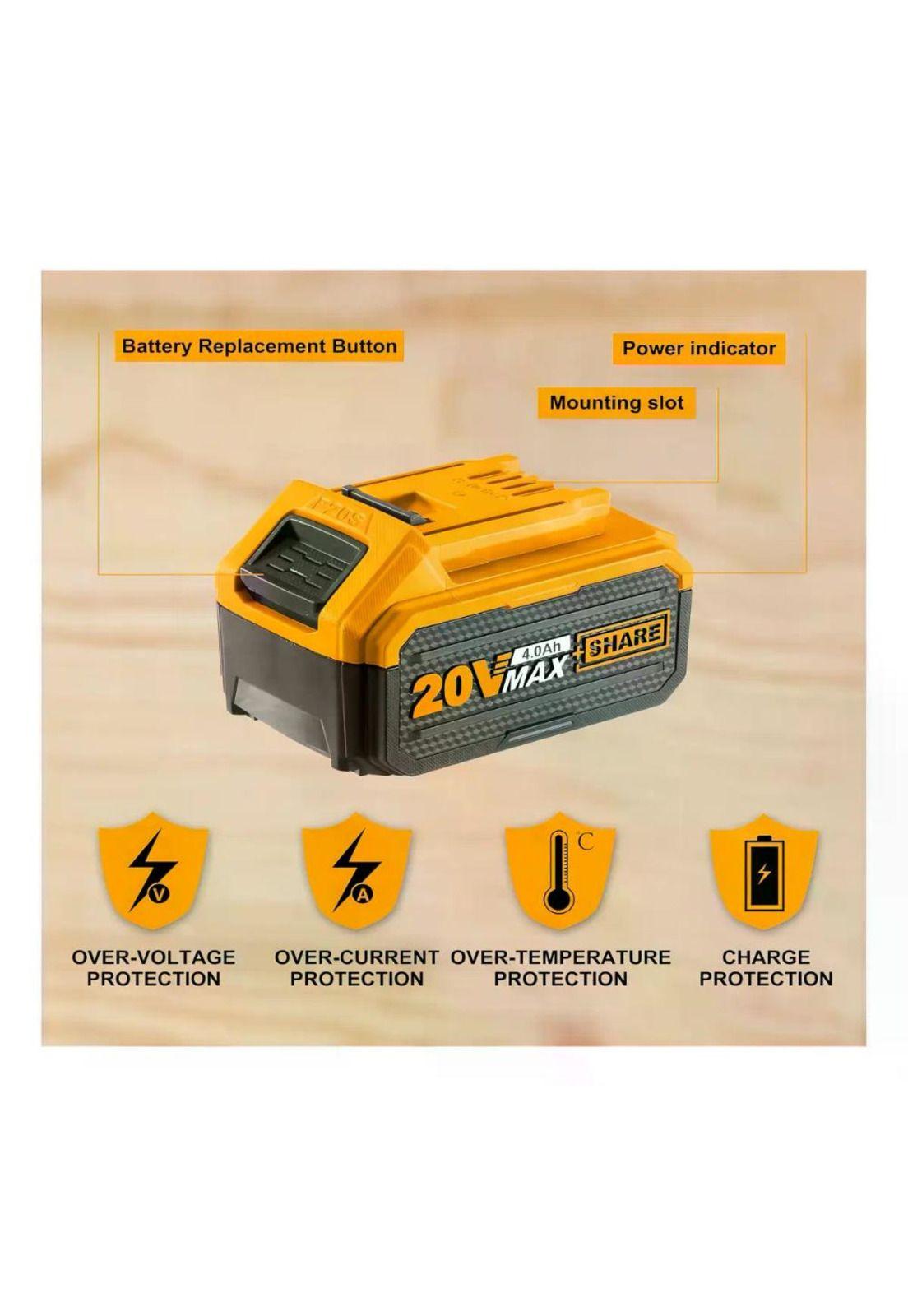 Batería De Litio 20v 4ah Para Herramientas Ingco P20s-9
