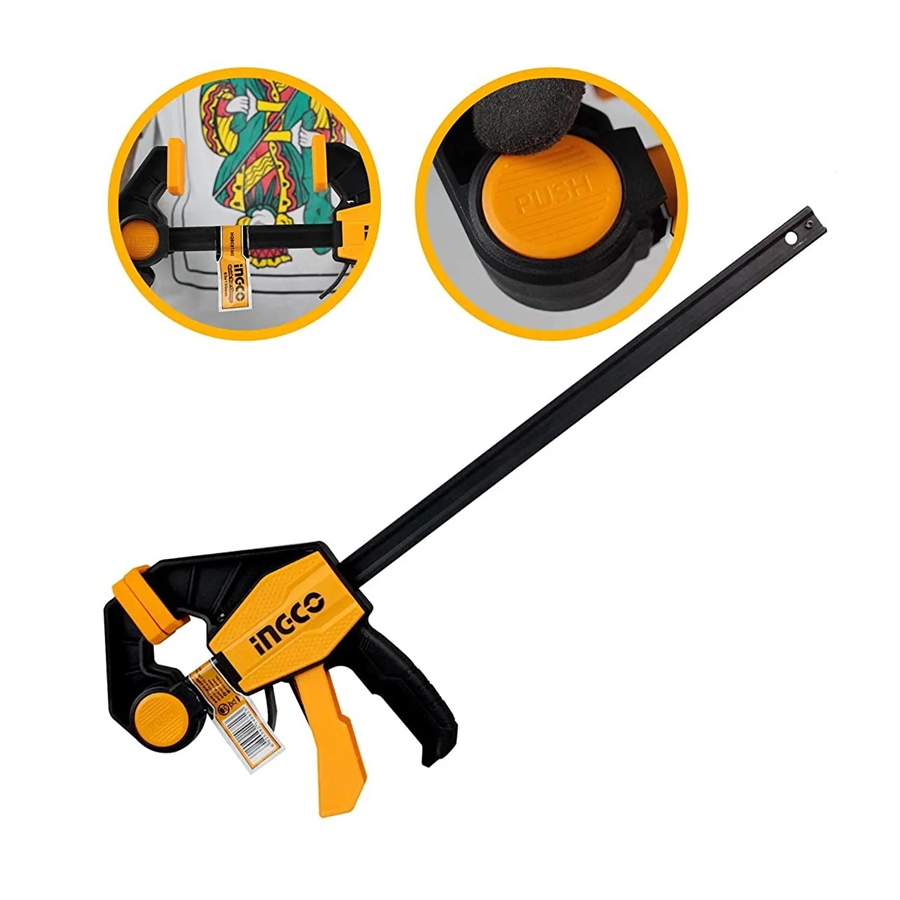 Prensa Sargento Rapida Industrial 80x600mm Ingco Hqbc24802-5