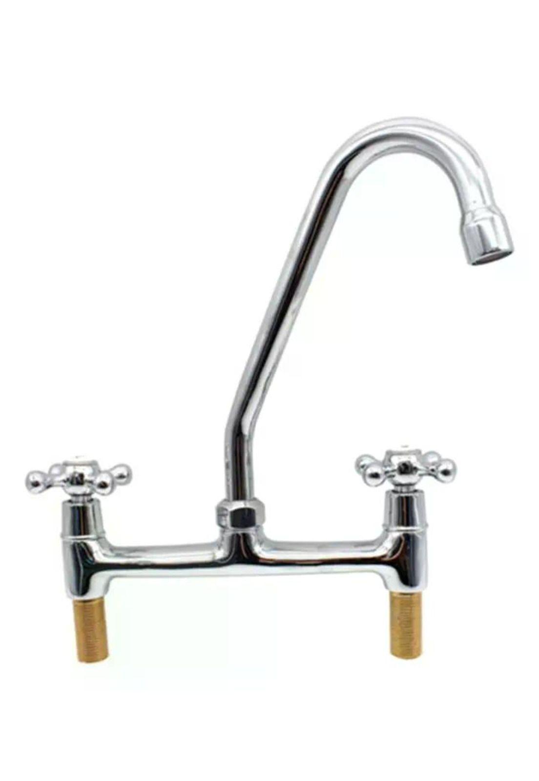 Llave Combinación Para Lavaplato Cuerpo Fundido Bonn Taumm Gris Cromado Plateado Brillante-6