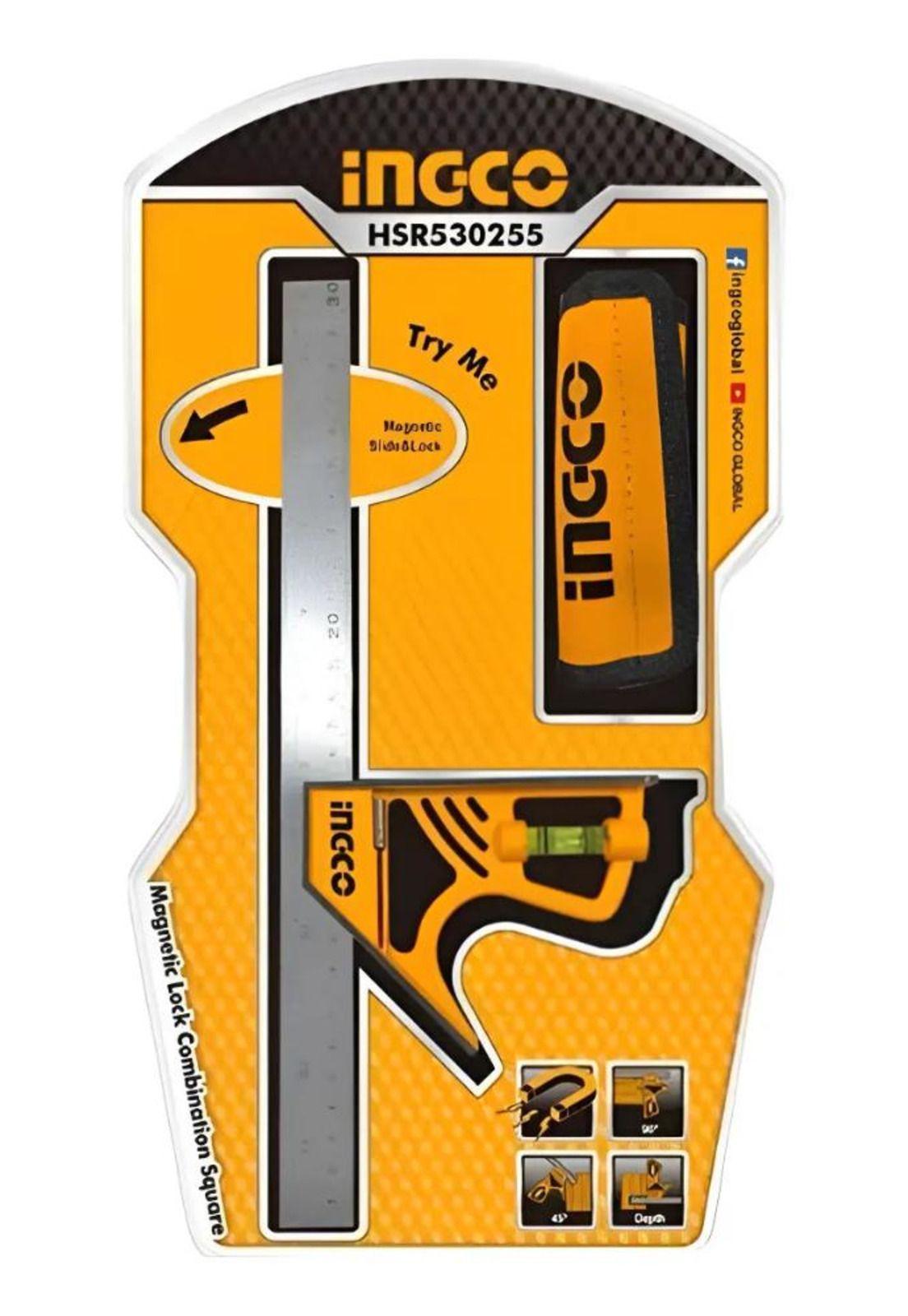 Escuadra De Combinación Magnética Ingco 300mm Naranja-8