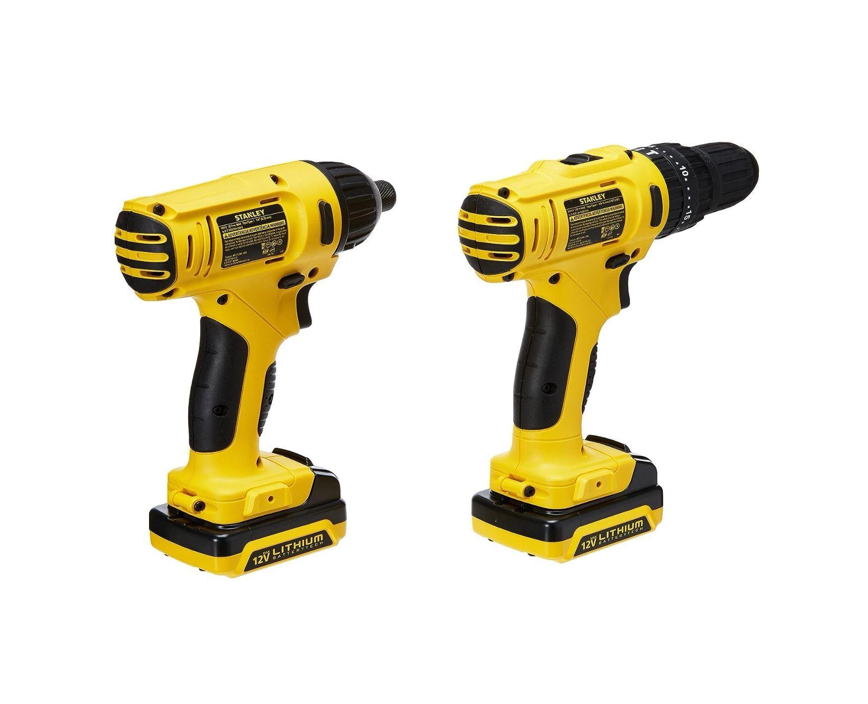 Kit Inalámbrico Stanley Taladro Percutor + Atornillador De Impacto 12v + 2 Baterías + Bolso Transpor-2