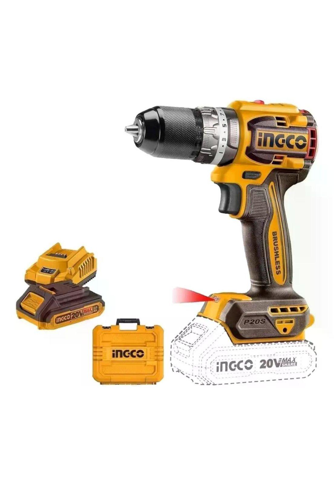 Taladro Atornillador Ingco Brushless +bat+ Carg Cidli20602-7 Naranja/marrón 50 Hz/60 Hz-7