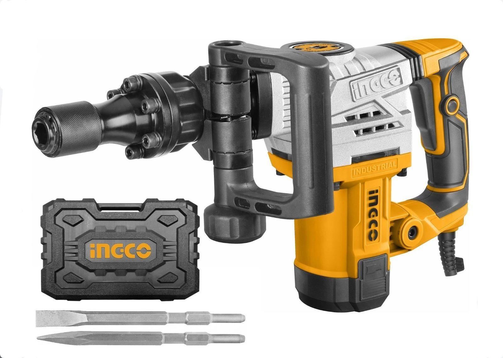 Martillo Demoledor Industrial 1300 W Ingco 20 J + Maleta + Accesorios-3