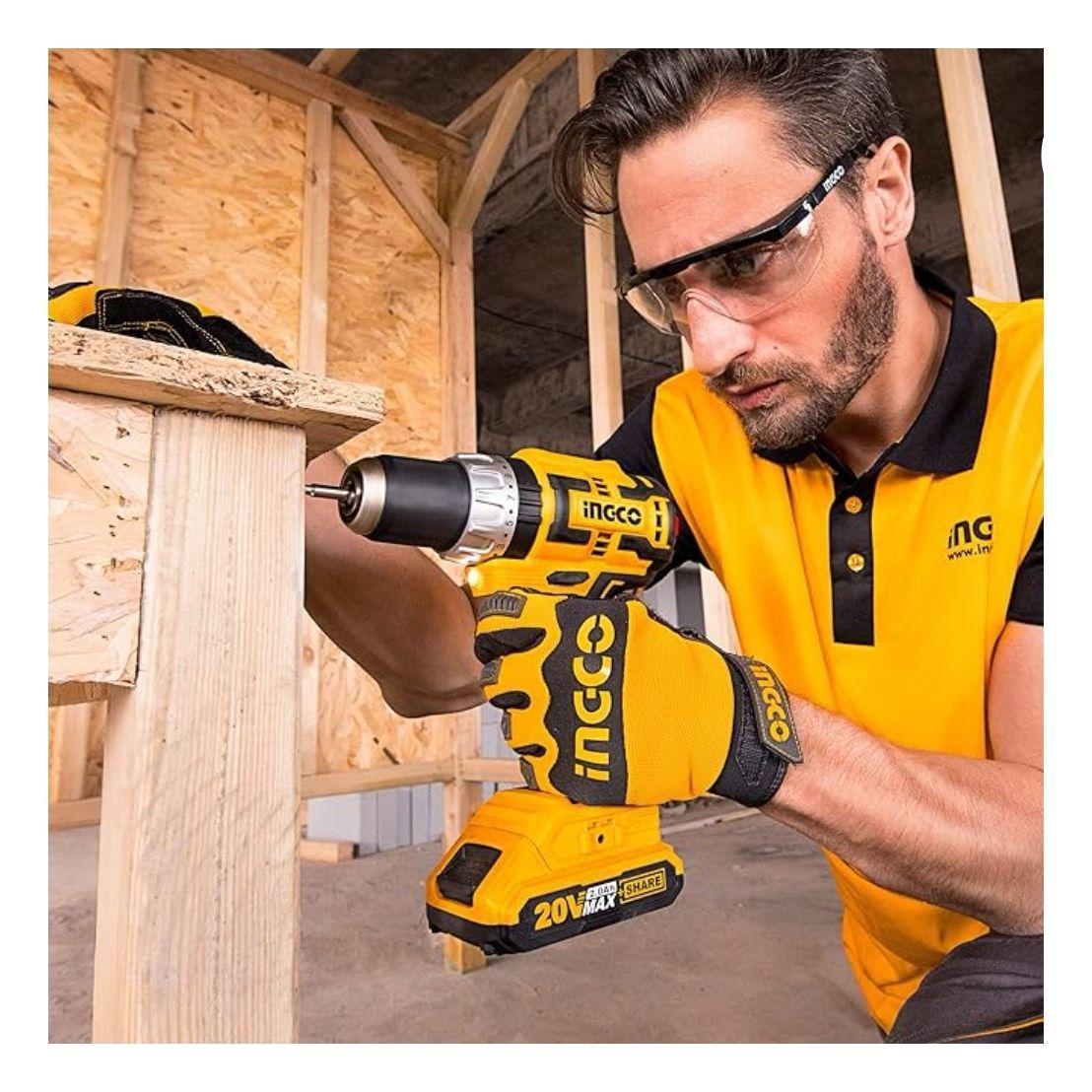 Taladro Ator Industrial Ingco 20v + 2 Bat + 47 Pzs Cdli2002-3