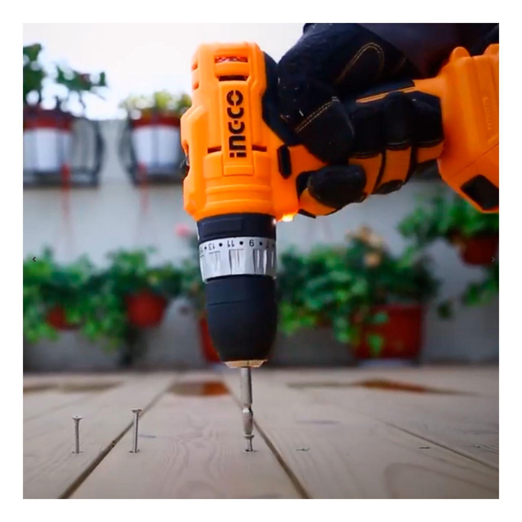 Taladro Ator Industrial Ingco 20v + 2 Bat + 47 Pzs Cdli2002-2