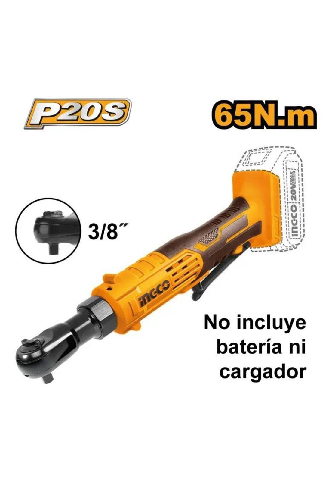 Llave Chicharra Inalambrica Ingco 20v 3/8 65 Nm Cdrli2060151 Marrón Oscuro-1