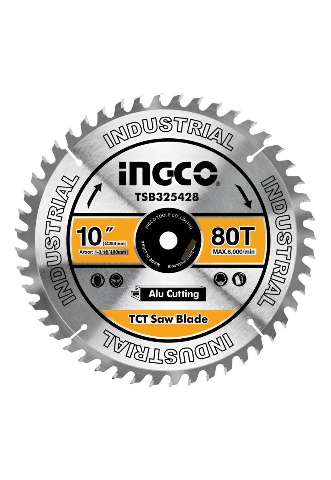 Disco Sierra Ingleteadora Industrial Ingco 80t 10 P 254 Mm Plateado-1