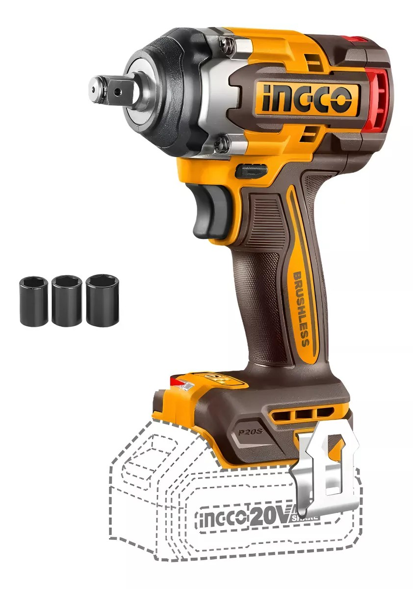 Llave Pistola Impacto Ingco Bl 1/2 20v 500nm Ciwli20501 S/ba-2