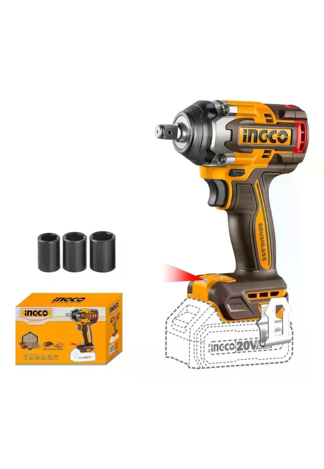 Llave Pistola Impacto Ingco Bl 1/2 20v 500nm Ciwli20501 S/ba Naranja Oscuro 20v-3