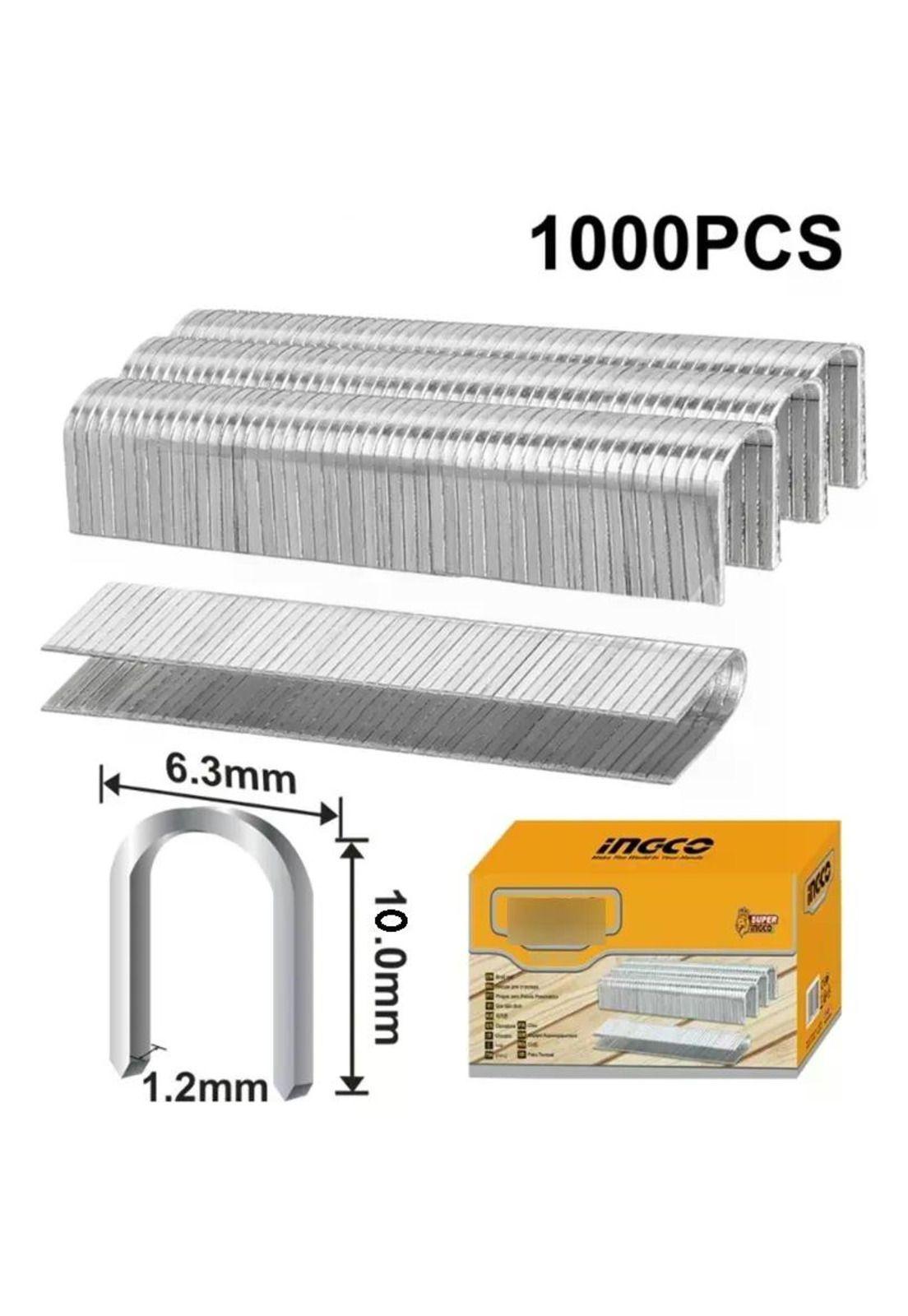Grampas U P/ Engrampadora 10mm X 1000 Pcs Ingco Sts0412 Color Plateado-4