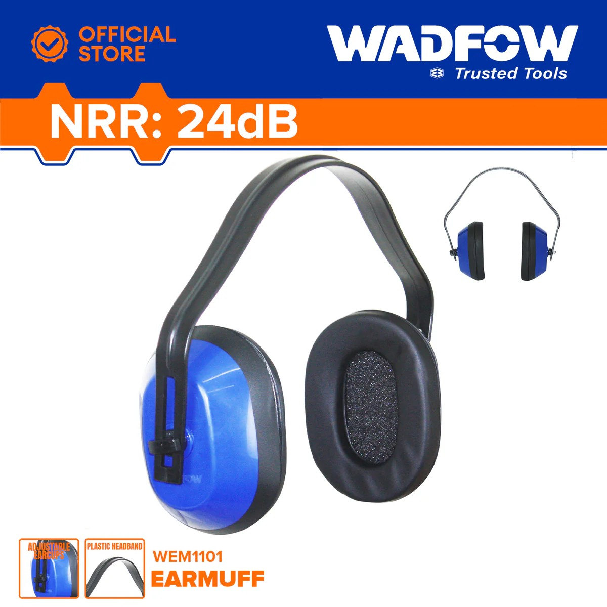 Protector Auditivo 24db Tipo Cintillo Orejera Wadfow Wem1101-2