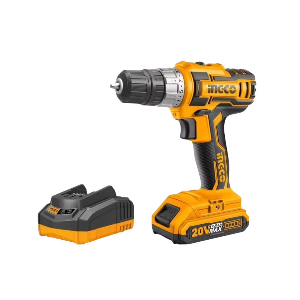 Taladro Atornillador Ingco 20v 10mm + Bat + Cargad Cdli20024-0