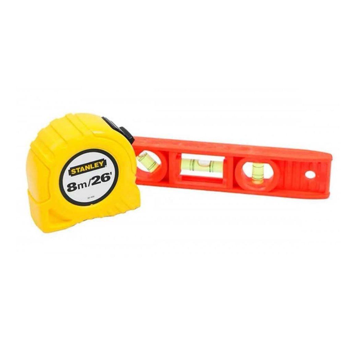 Kit Huincha Medir 8m Y Nivel Torpedo 203 Mm Stanley 94-548-3