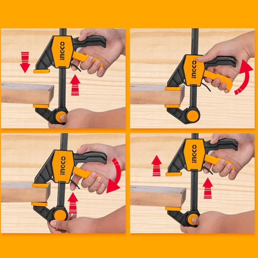 Prensa Sargento Rapida Industrial 80x450mm Ingco Hqbc18801-3