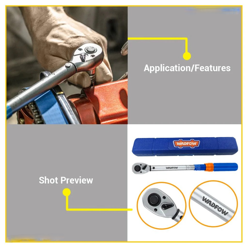 Llave De Torque Torquimetro Dinamometrica 5 25nm 1 4 Wadfow-7