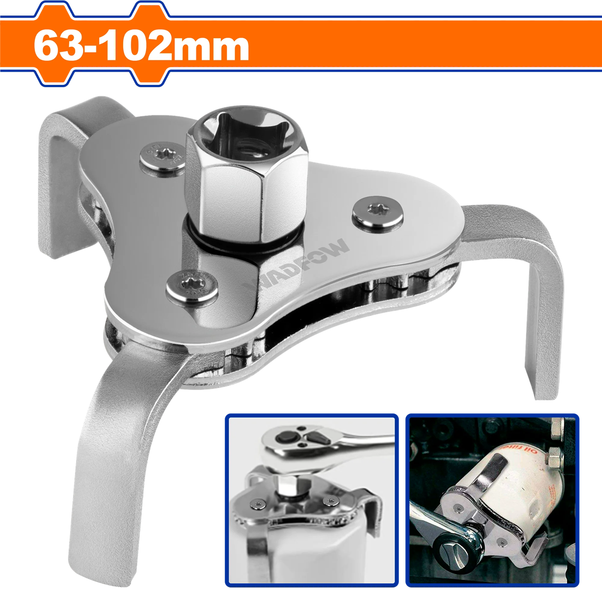 Llave Araña Para Filtro De Aceite 1/2 - 3/8 63-102 Mm Wadfow-5