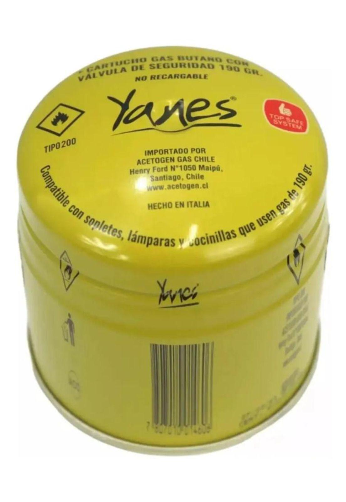 Cartucho Gas Butano C/valvula Seguridad 190gr Yanes 1 Unidad-0
