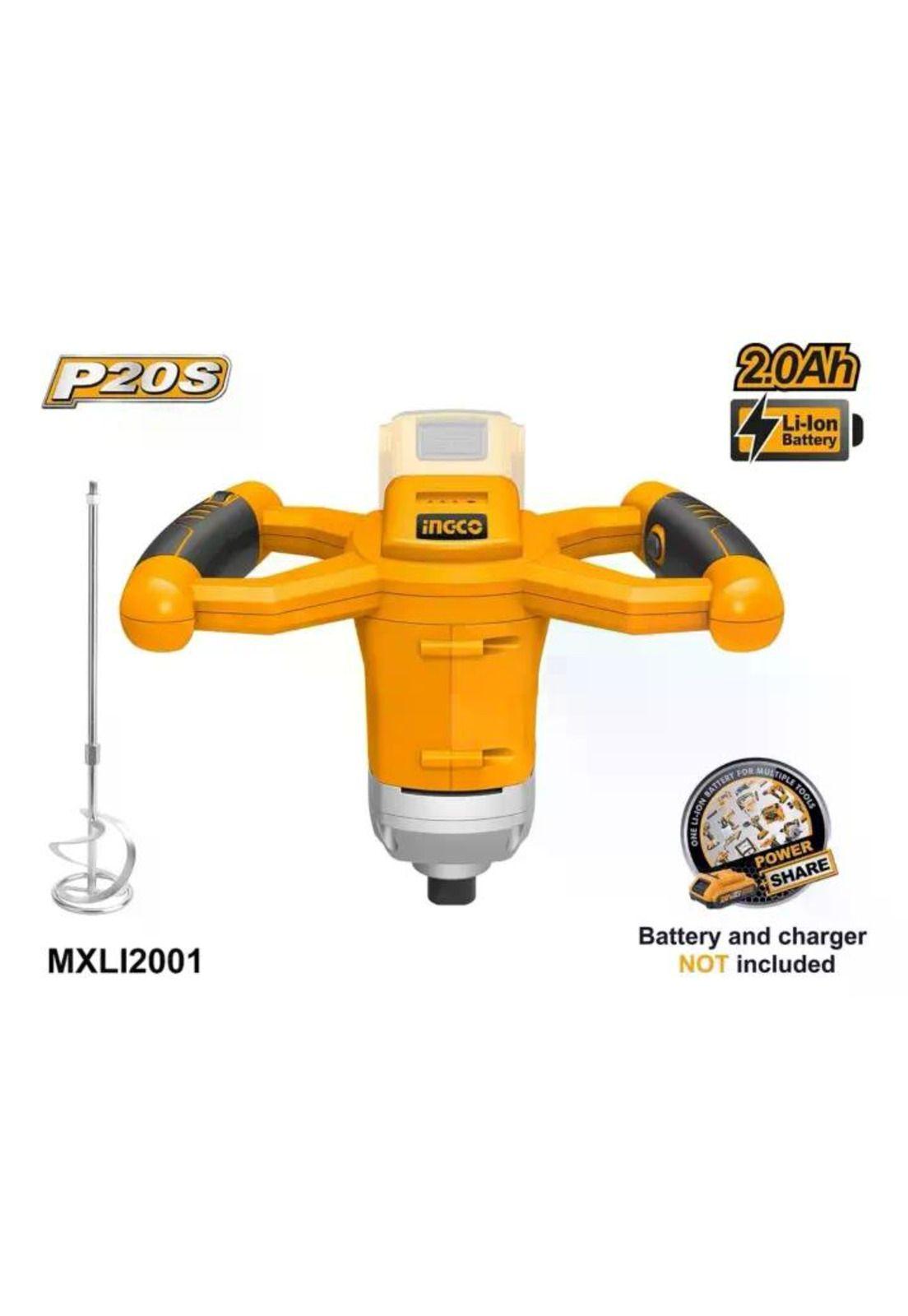 Mezclador Mixer De Pintura Inalámbrico Ingco Mxli2001 - Sin Batería Sin Cargador-4