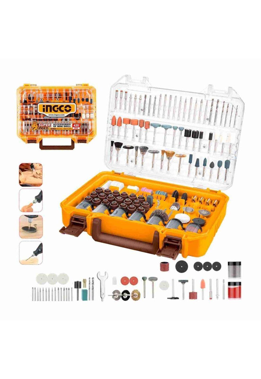 Set 420 piezas  Mini Torno Multifuncional Ingco  AKMG4208-0