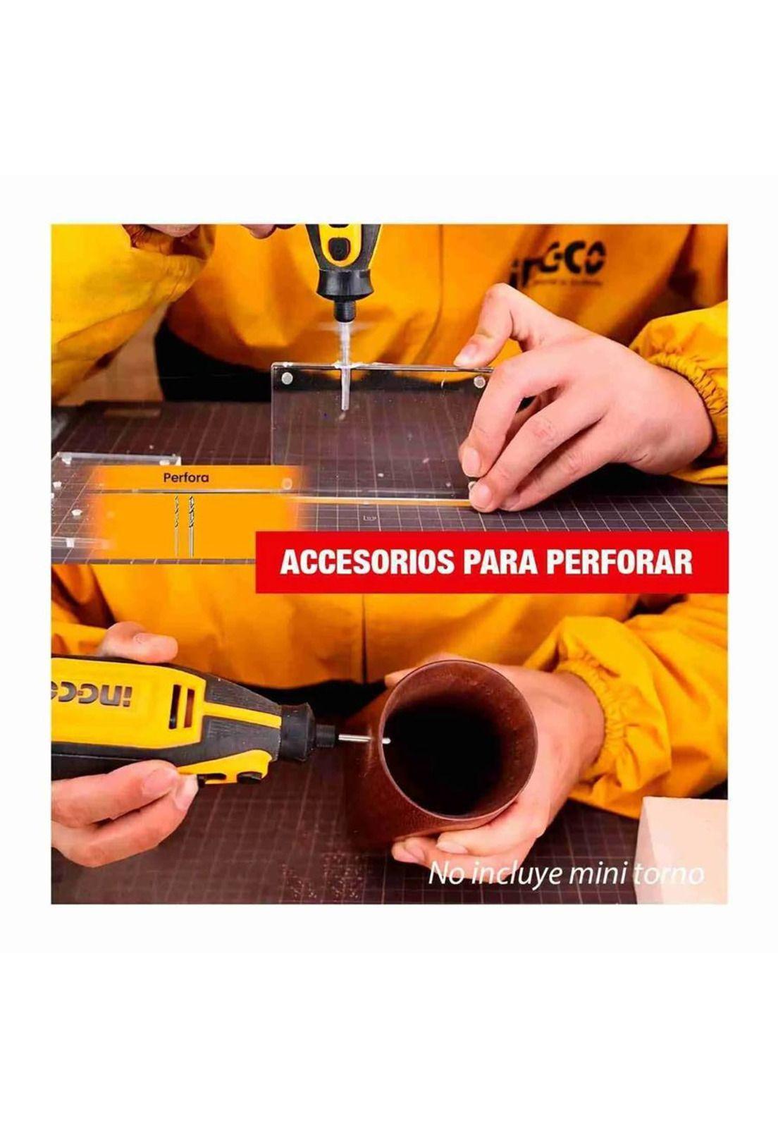 Set 420 piezas  Mini Torno Multifuncional Ingco  AKMG4208-9