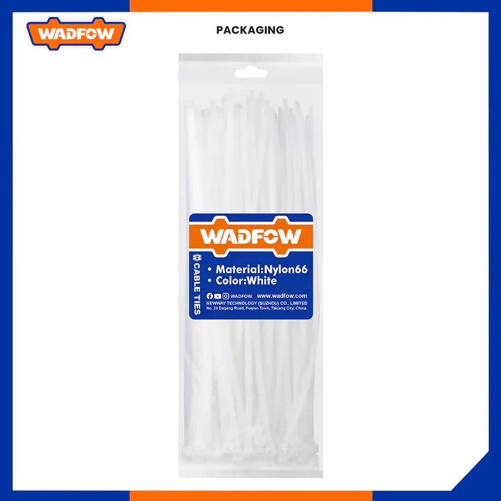 Set De 100 Amarras Plasticas Wadfow 3.6x200 Mm 18 Kg-1