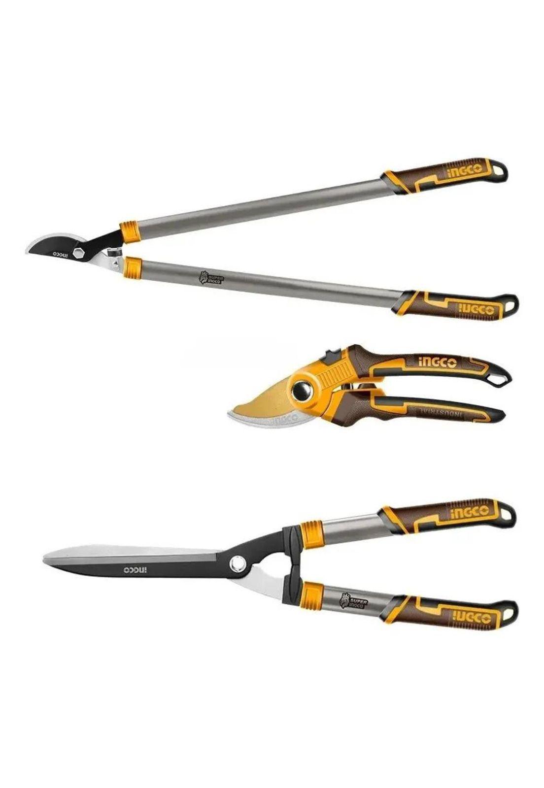 Set 3 Tijeras De Poda  Ingco 8 / 25-34 / 28-35 PuLG Hlt93301 Naranja-5