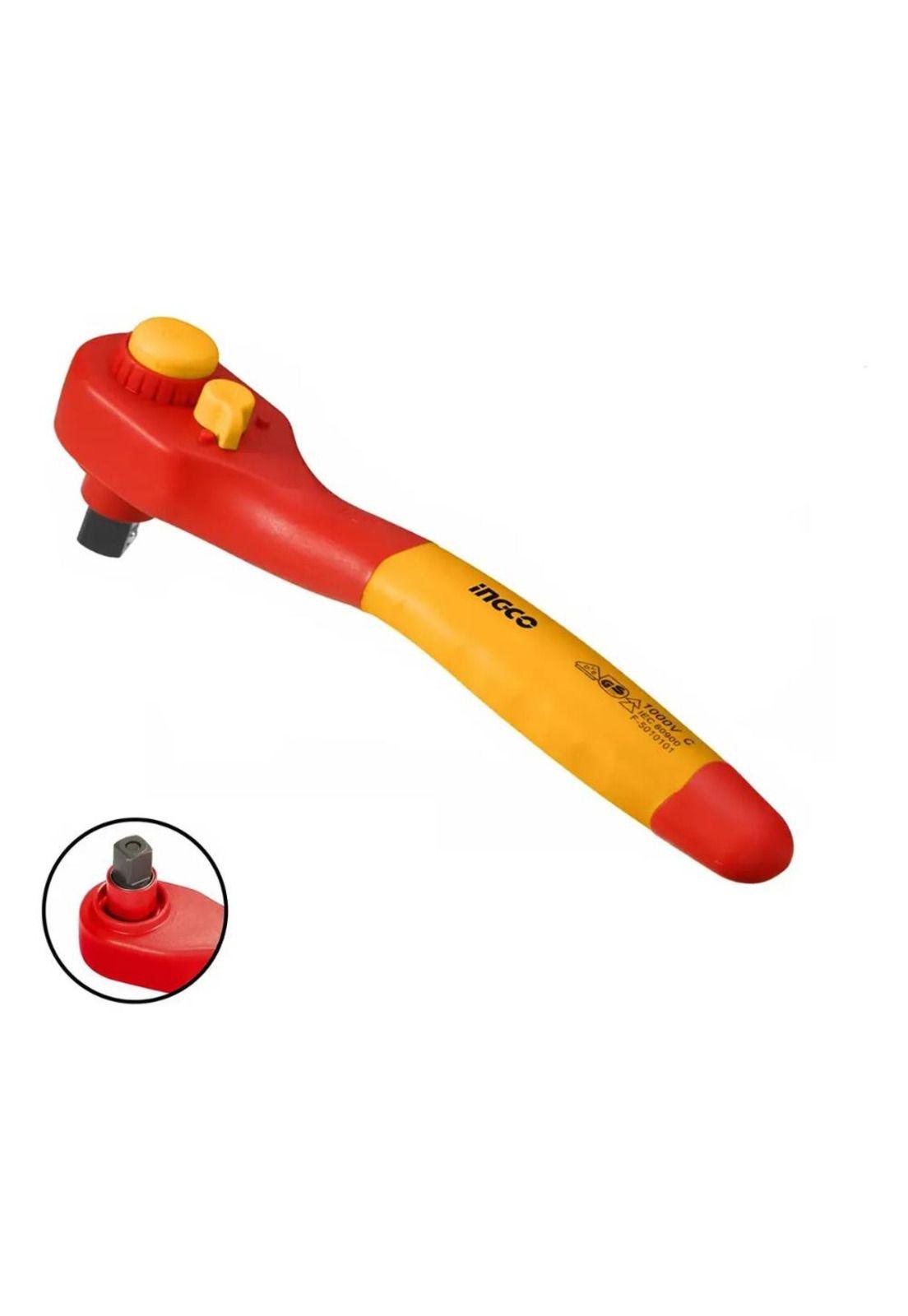 Llave Chicharra Industrial Aislada Vde 36t 1/2 Ingco Amarillo-0